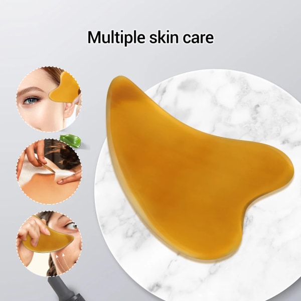 Horn Heart Scraping Board Set Massage Tendon Stick Lifting Facial Skin Dredge Meridians For Waist Back Arms Legs