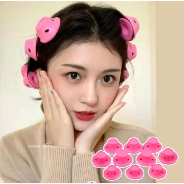 10Pcs Soft Rubber Silicone Heatless Hair Curler Twist Hair Rollers Clips No Heat Hair Curls DIY Hair Styling Tools Hair Rollers