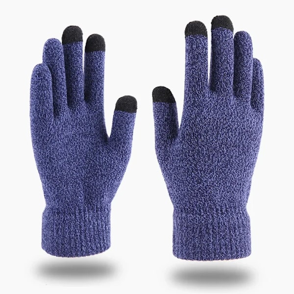 Winter Men Knitted Gloves Warm Full Fingers Touch Screen Anti-Slip Gloves for Cycling Running Driving Hiking Camping Work Mitten