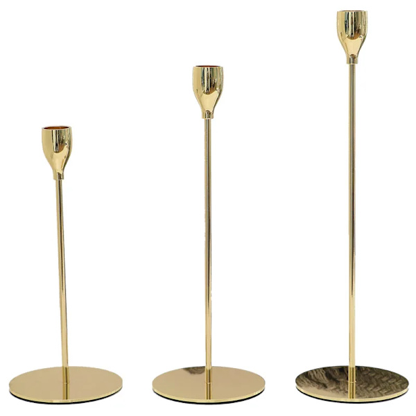 3PCS European Style Metal Candle Holders Simple Wedding Decoration Bar Party Living Room Decor Home Table Candlestick