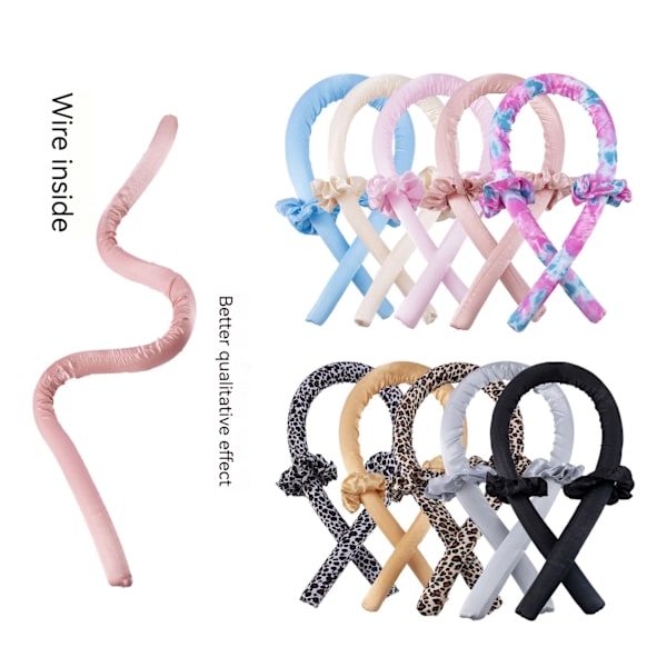Heatless Hair Roller Curling Rod No Heat Silk Curls Ribbon Hair Rollers Sleeping Soft Headband Lazy Curler Silk Curling Wand