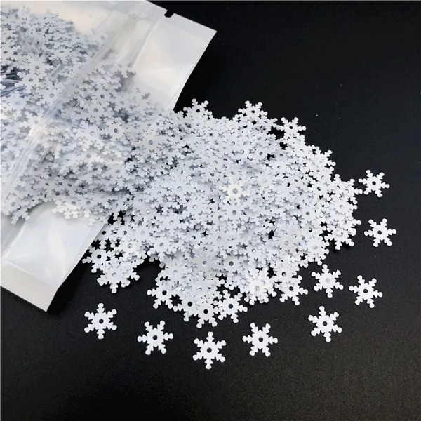 1Pack Multi Size 5mm-19mm White Snowflake Shape Sequins Sewing Craft Christmas Decoration White Navidad Ornaments Flower Sequin