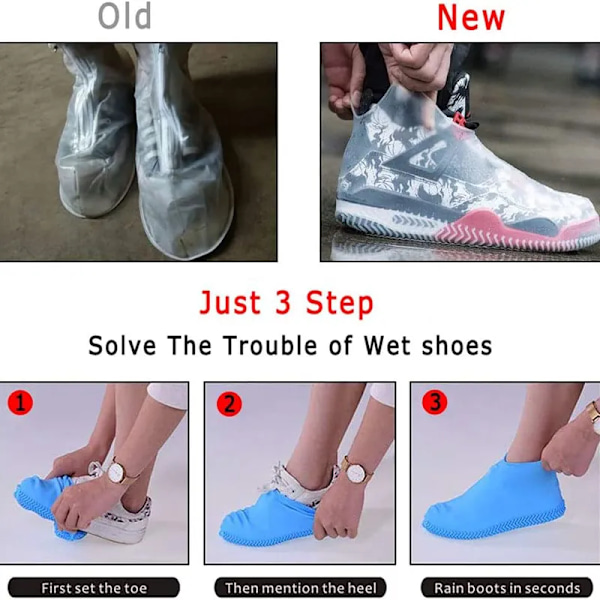 Waterproof Shoe Covers Silicone Anti-Slip Rain Boots Unisex Sneakers Protector For Outdoor Rainy Day Protectors Shoes Cover