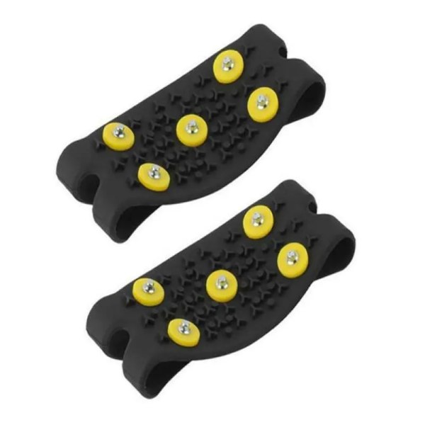 1Pair 5-Stud Snow Ice claw Climbing Anti Slip Spikes Grips Crampon Cleats Shoes Cover for women men Boots Cover size 35-43