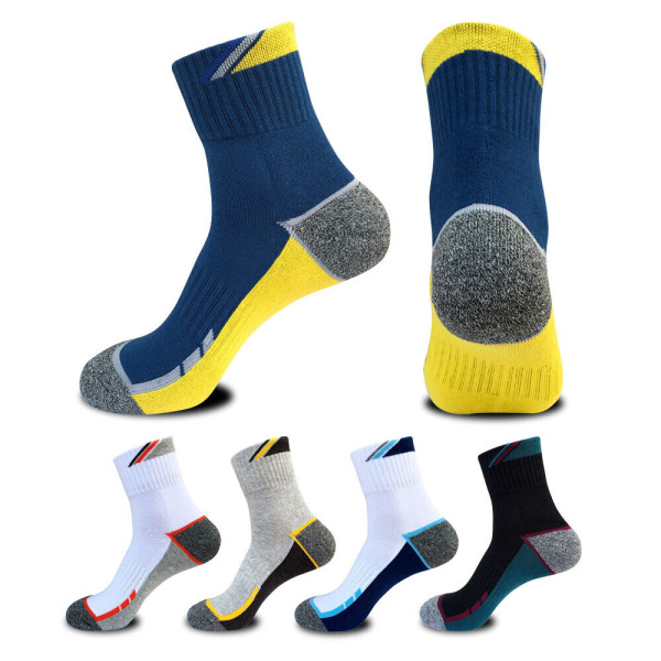 5 Pairs Autumn Winter Thick Terry Towel Running Sports Breathable Plush Socks