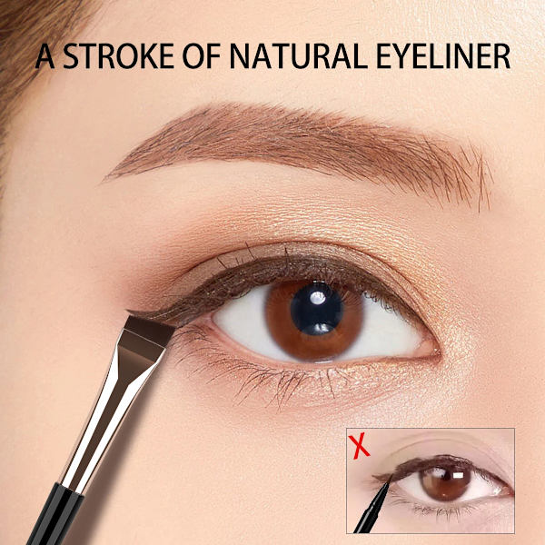 3PCS makeup brush set eyeliner brush eyebrow application aluminum tube plastic handle cosmetics tools