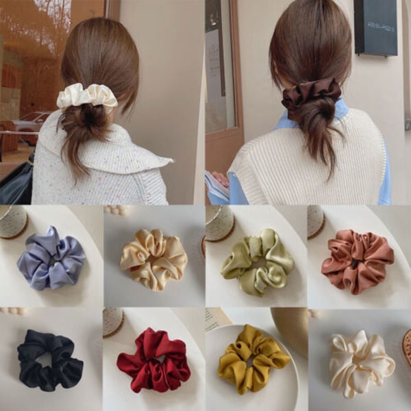 1/2PCS Hair Scrunchies Solid Women Hair Ring Elastic Ponytail Multicolor Band