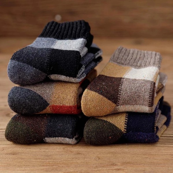 Polar Winter Warm Socks Man Super Thicker Solid Merino Wool Rabbit Heated Happy Socks Men Against Cold Snow Male Sock Pair