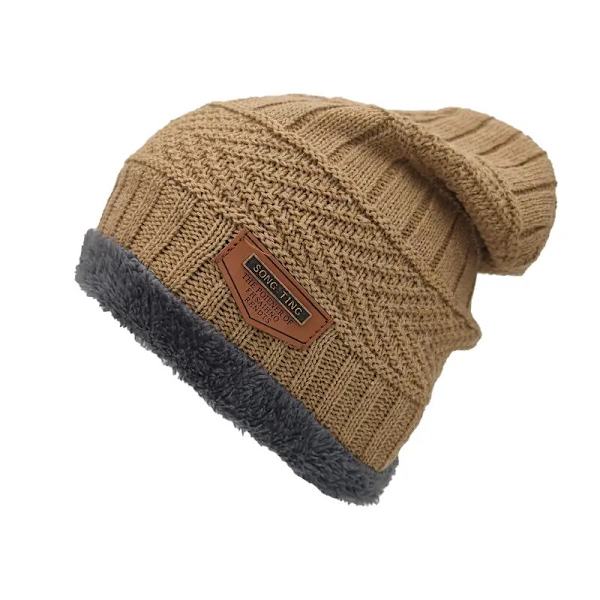 Mössor Herr Vintermössa Kvinnor Stickade Mössor För Herr Keps Vinter Beanie Kepsar Gorro Tjock Varm brättelös pälshuva Herr