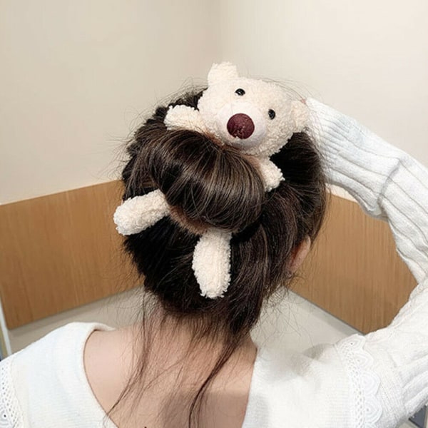 Fashion Hair Tie Hair Ring Plush Bear Scrunchies Ponytail Holder Hair Rope