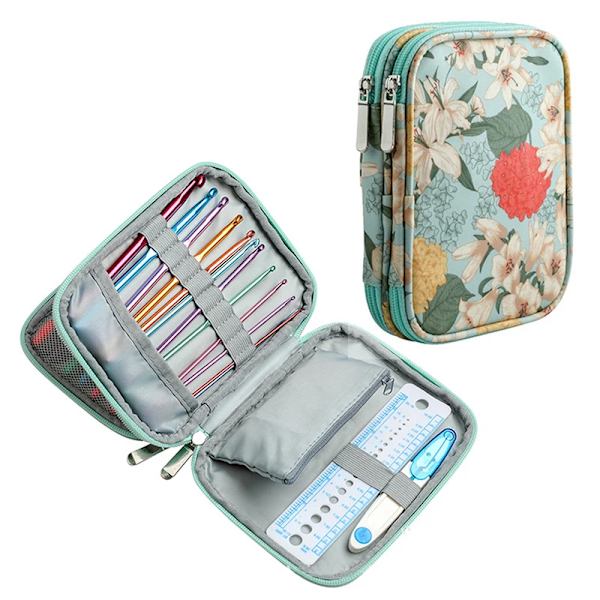 Empty Crochet Hooks Pouch Storage Bag Knitting Kit Case Organizer Bag For Crochet Needles Scissors Ruler Sewing Kit Bag