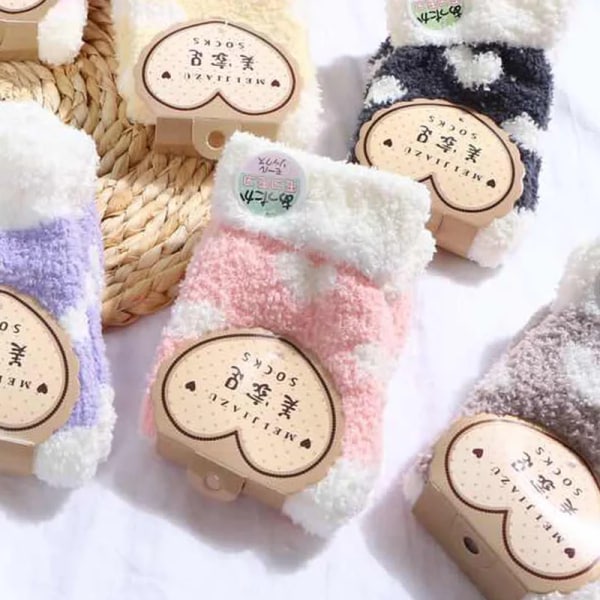 Candy Warm Lady Heart Cute Winter Kawaii Thick Casual Women Socks Fuzzy Fluffy Terry Warm Socks Short Cute Cotton Socks Female