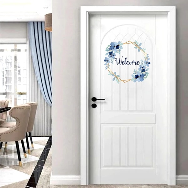 C144#Blue Flower Wisteria Wall Sticker Kids Room Background Home Decoration Mural Living Room Wallpaper Funny Decal