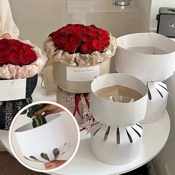 5PCS Flower Wrapping Paper Flower Gifts Boxes for Bouquet Diy Cardboard Round Bouquet Wrapping Material Party Supplies