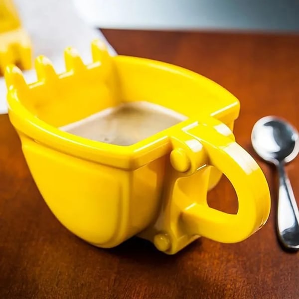1Pc Creative 3D Excavator Bucket Model Cafe Coffee Mug With Spade Shovel Spoon Funny Digger Ashtray Cake Container Tea Cup