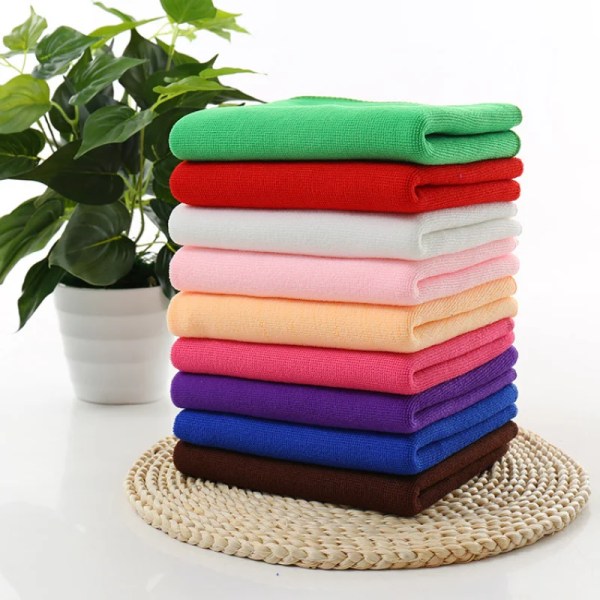 1pc Solid Color Soft Car Cleaning Towel Microfiber Hair Hand Bathroom Towels Car Wash Towel Kitchen Wipe Table Towel