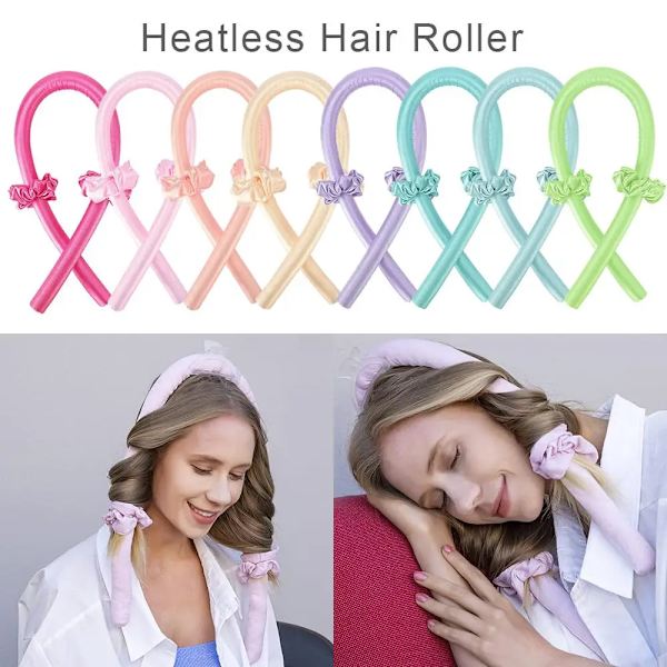 Heatless Curling Rod Headband Hair Roller No Heat Make Curls Slik Satin Soft Sleep Curlers Lazy Wave Formers Hair Styling Tool