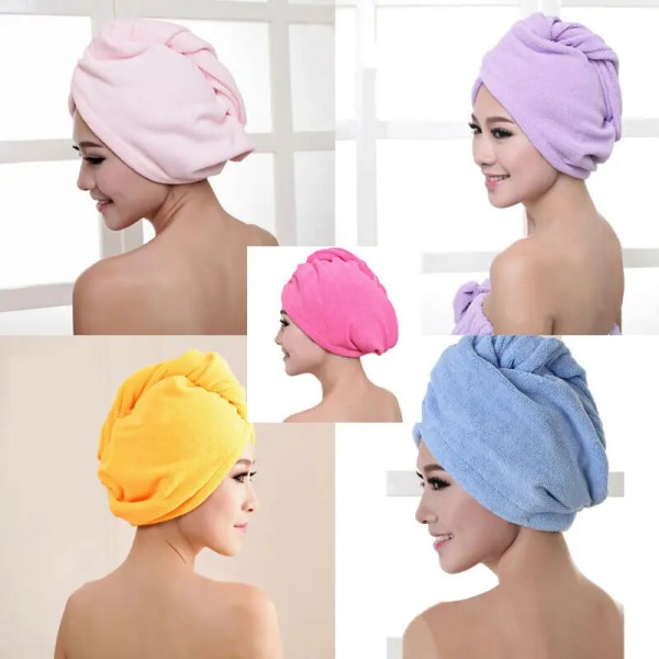 Turban Head Wrap Bathing Tools Microfibre After Shower Hair Drying Wrap Womens Girls Ladies Towel Quick Dry Hair Hat Cap Pink