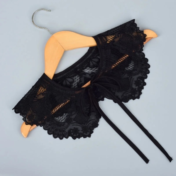 Bow Tie Ruffle Plaid False Collar Women Versatile Temperament Thin Doll Small Shawl External Decoration Detachable