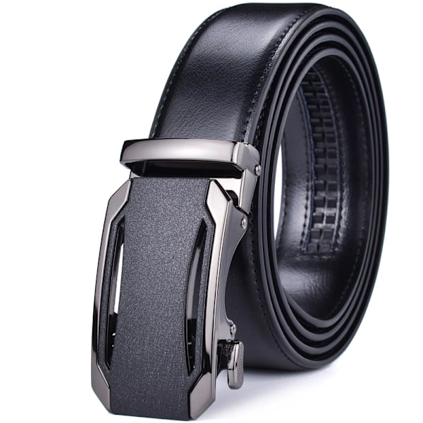 Men  s Genuine Leather Ratchet Dress Belt with Automatic Sliding Buckle Plus Size