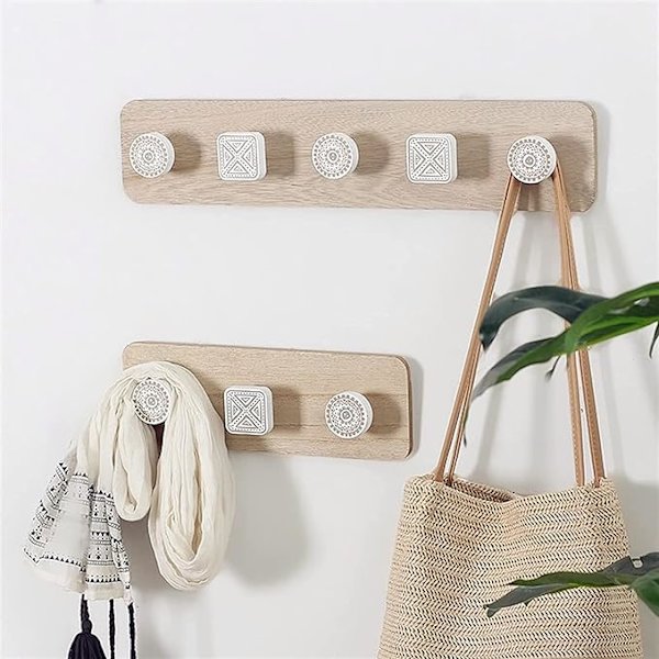 Vägg klädhängare Trä barnrum klädhängare 4 pinnar Krok barnkammare Hatt Handdukshängare Heminredning Organizer Modern