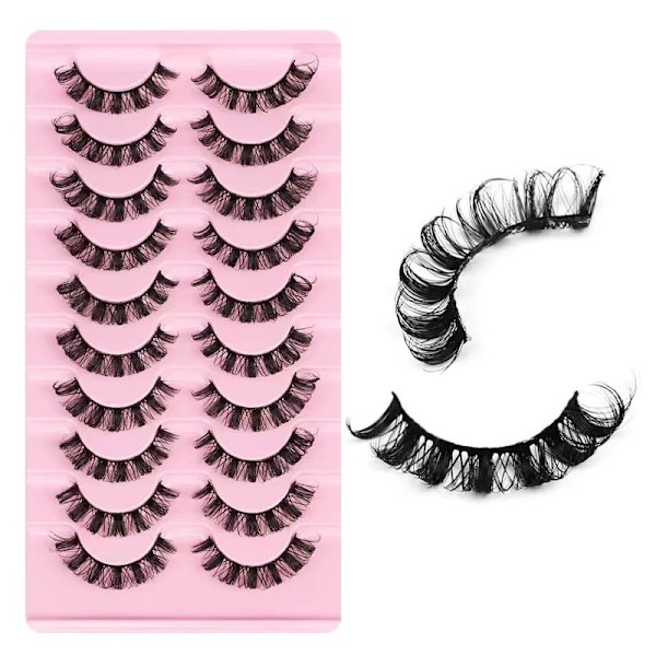 New 5/10Pairs Lashes D Curl 10-16mm Russian Lashes 3D Mink Eyelashes Reusable Fluffy Russian Strip Lashes eyelashes extensions