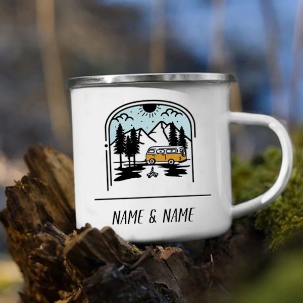 Personalised Name Caravan Printed Camper Mugs Camping Enamel Mug Coffee Cups Unusual Tea Cup Drinkware Personalized Gift Cupshe