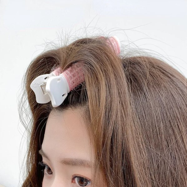 2Pcs Bangs Hair Root Fluffy Lazy Hair Clips Hair Top Styling Hairpins Hair Rollers Bangs Curling Barrel Hair Clips Curlers Tools