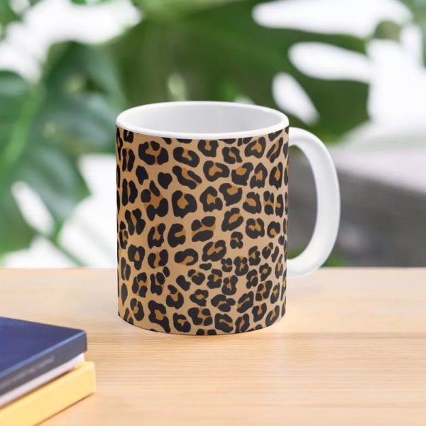 Leopard Print Classic  Mug Gifts Handle Round Tea Simple Design Picture Photo Image Drinkware Cup Printed Coffee