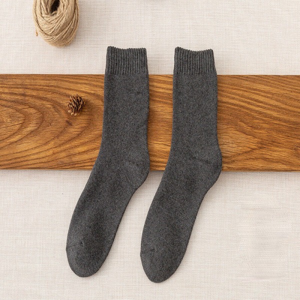 5 Pairs Thick Warm Plush Towel Socks Pure Cotton Odorproof Medium Tube Socks