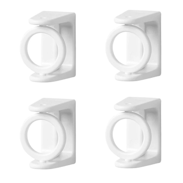 10pcs Curtain Rod Holder Clamp Hooks Adjustable Self Adhesive Clothes Rail Bracket 360 Rotation Home Kitchen Accessories