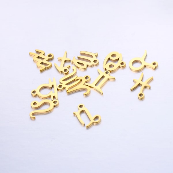 5pcs/Lot Stainless Steel 12 Constellation Charms Star Zodiac Sign Pendant Handmade  For Diy Necklace Bracelet Jewelry Making