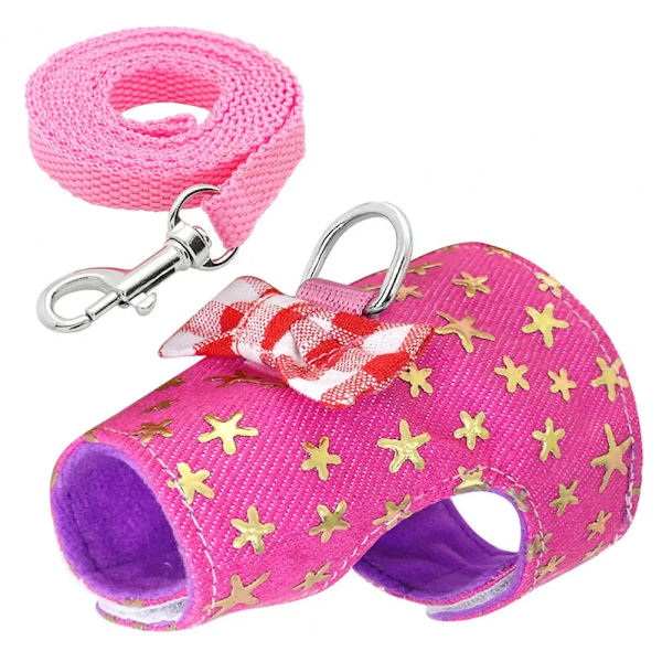 Pet Mesh Soft Harness Leash Small Animal Vest Lead Hamster Rabbit Traction Rope D-ring Design Washable 3 Colors Pet Harness Set
