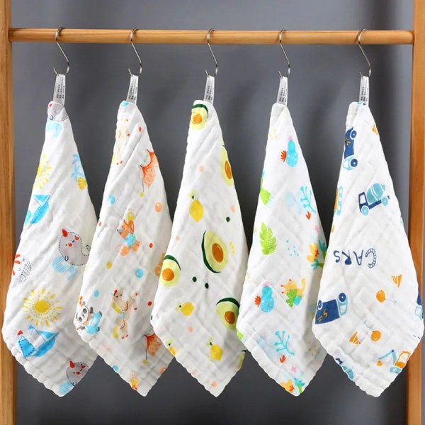 Baby Handkerchief Square Rainbow Towel Bath Towels Face Washcloth Muslin Cotton Hand Wipe Gauze for New born Bathing Feeding