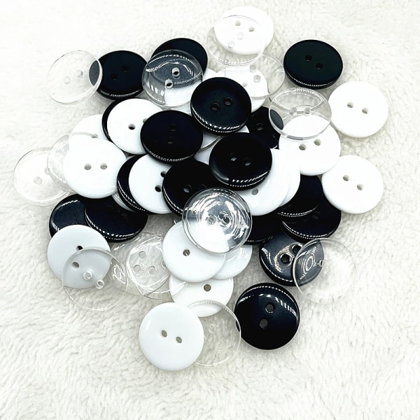 9mm---34mm Two Holes Transparent White Small Buttons Bread Round Resin Sewing Buttons Diy Clothing Accessories