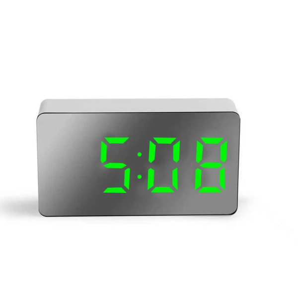 Led Alarm Clock Digital Children Electronic Alarm Clocks Curved Screen Mirror Temperature Clock With Snooze Function Desk Clock