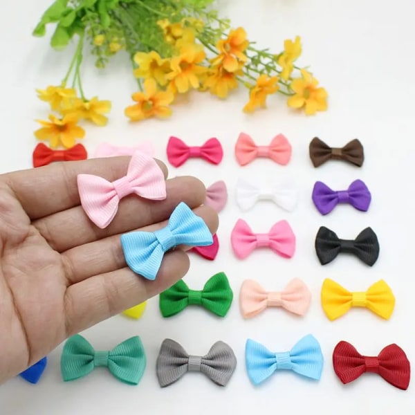 50PCS 35*25mm Satin Ribbon Bows tie Decoration Packages Gift Wrapping Small Bowknot Flower DIY Bows For Craft Wedding Bow