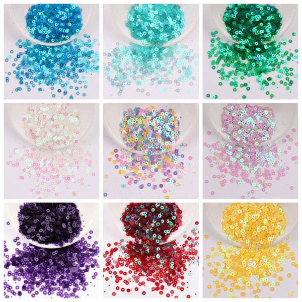 3mm 10g Mini Sequin Flat Round  PVC Loose For Needlework Jewelry Making DIY Crafts Sewing Clothes Decoration DIY Accessory