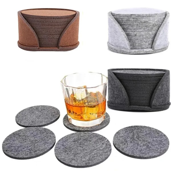 10pcs Round Hot Drink Mug Placemat Kitchen Accessories Felt Coaster Dining Table Protector Pad Heat Resistant Cup Mat Coffee Tea