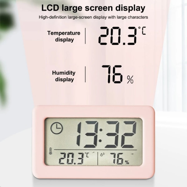 Digital Alarm Clock Electronic Digital Desktop Clock Desk Table Bedroom Temperature Humidity Simple And Portable Mini Clocks