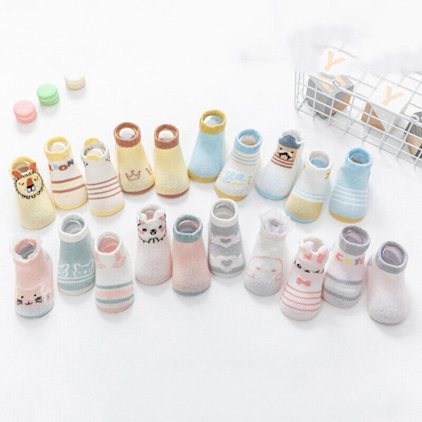 5 Pairs Set Baby Cotton Socks Infant Toddler Animal Printed Soft Stockings