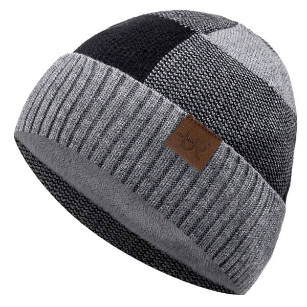 New Unisex Winter Hat Add Fleece Warm Cap Lattice Stitching Soft Beanie Hat For Men Women Outdoor Thicken Ski Sports Knitted Hat