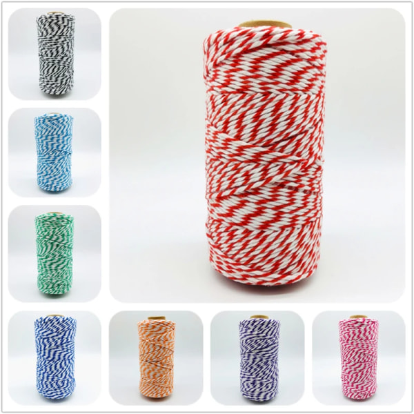 10yards 2MM 100% Cotton Rope Twisted String Cotton Cords Rope for Home Decor Handmade Christmas DIY Gift Wrap
