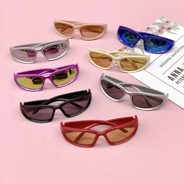 New Kids Sunglasses Punk Sunglasses Unique Sports Sun Glasses Boys Girls UV400 Goggle Shades Mirror Colorful Y2k Eyewear