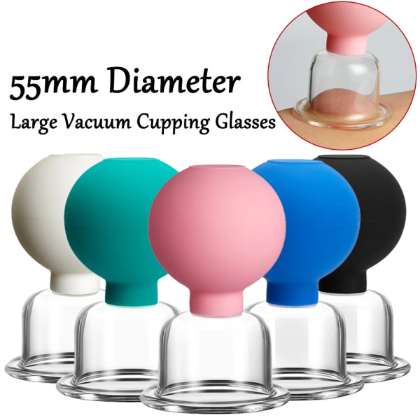 5Pcs Professional Massage Suction Cups Vacuum Cupping Glasses Cellulite Massage Cupping Therapy Set Ventosas Slimming Jars