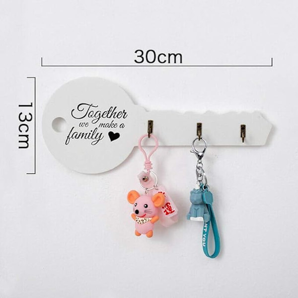 Wood Wall Mount Hook Key Shape Key Holder Hanger Keychain Hanging Rack Entrance Organizer Home Decorative Hooks Accessories