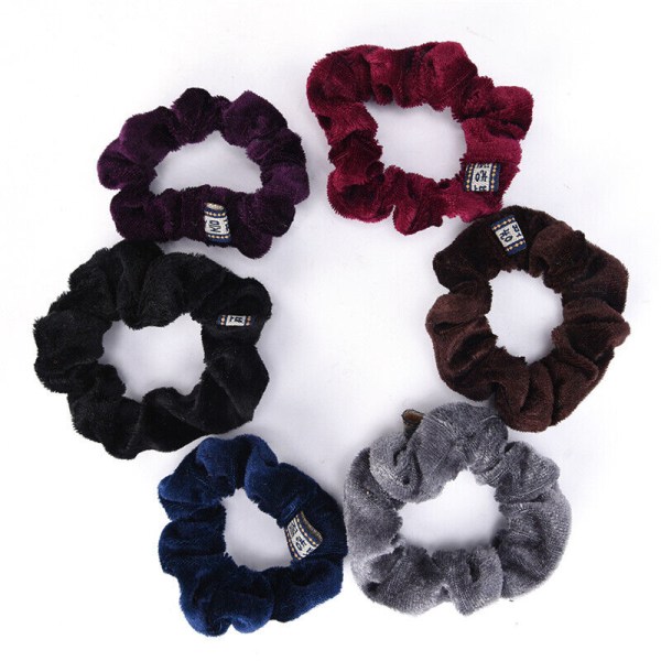 New Women Velvet Hair Scrunchies Elastic Hair Bands Ties Ponytail Accessories; u