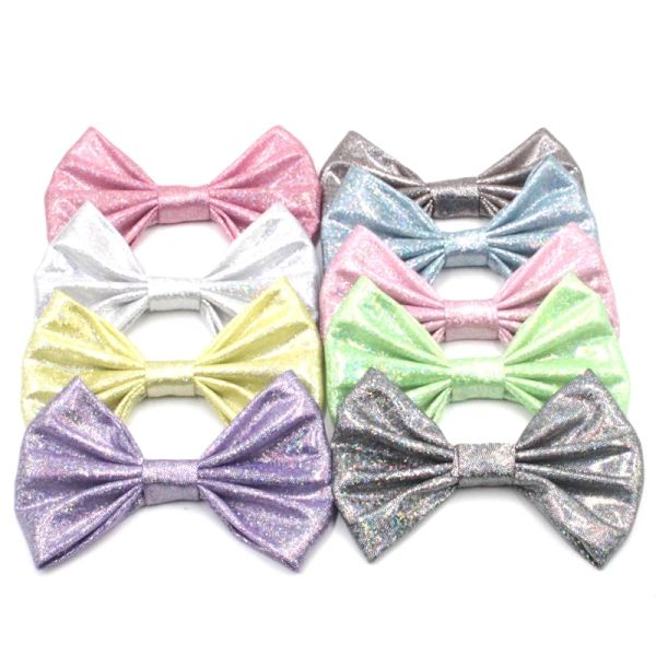 10pcs/lot 5'' Big Messy Metallic Glitter Bow Hair Clips For Children&Kids Hair bows Little Girls Headbands Hair Accessories