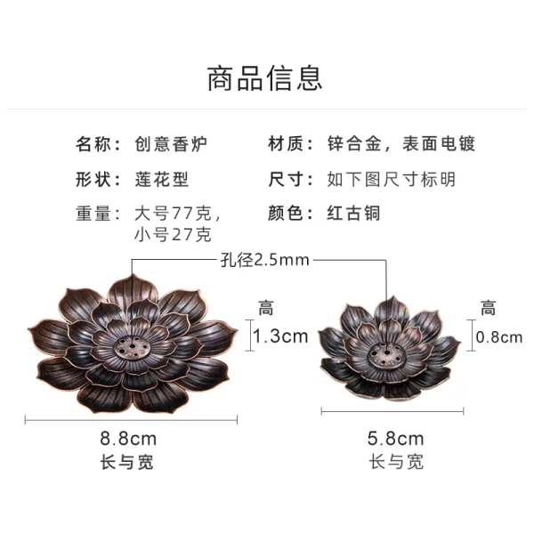 Alloy Incense Burner Stick Holder Buddhism Lotus Line Incense Plate Sandalwood Coil Base Temples Studios Home Decoration