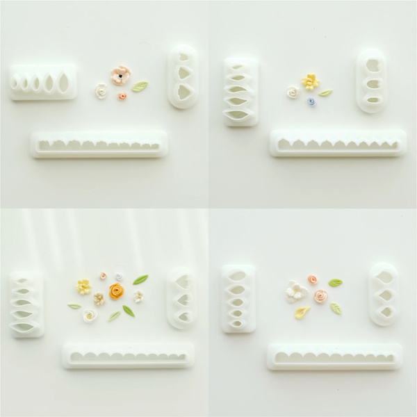 Mini Exquisite Carved Flower Petal Leaf Shape Earring Decoration Clay Mold Rolling Lace Cutting Mold Clay Decoration DIY Tools